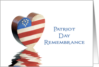 Patriot Day Remembrance Card-Patriotic Heart & Reflection-9/11 card