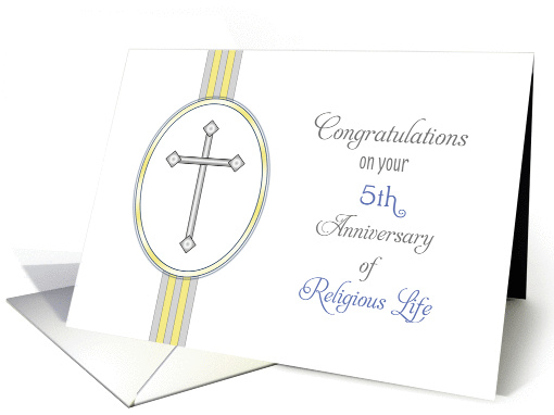 5th Anniversary of Ordination Congratulations Card-Religious Life card