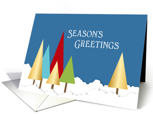 Business Christmas Card with Christmas Trees - Season's Greetings card
