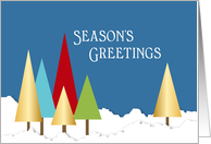 Business Christmas Card with Christmas Trees - Season’s Greetings card