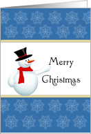 General Christmas Card with Snowman-Snowflake Design-Merry Christmas card