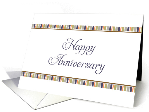 For Employee Business Anniversary Card-Mini Stripe Design card