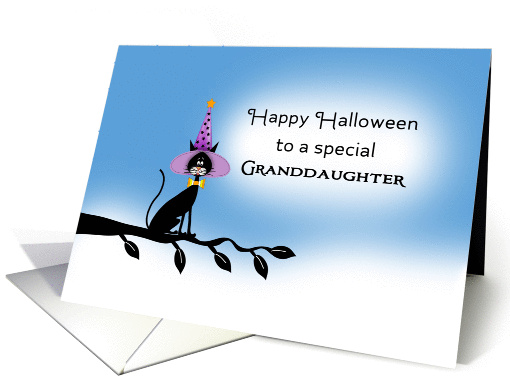 For Granddaughter Halloween Card - Black Cat-Witches... (1146128)