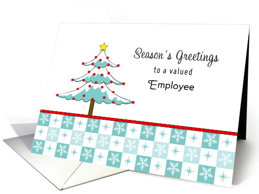 For Employee Christmas Card-Christmas Tree & Snowflakes card (1150634)