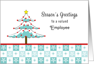 For Employee Christmas Card-Christmas Tree & Snowflakes card