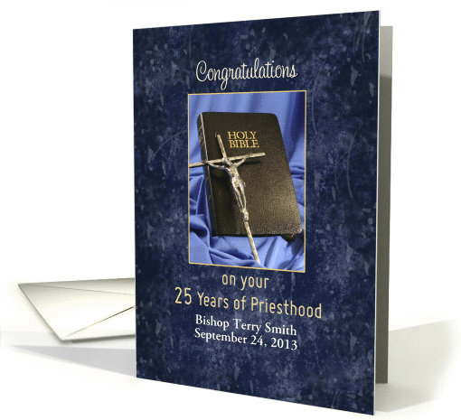 Priesthood 25th Anniversary of Religious Life-Customizable Text card