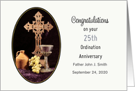 25th Ordination Anniversary Card-Silver Jubilee-Custom Name & Date card