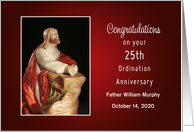 25th Ordination Anniversary Card-Silver Jubilee-Custom Name & Date card