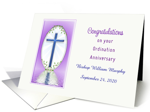 Ordination Anniversary Card-Blue Cross Reflection-Custom... (1153120)
