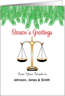 From Law Office / Lawyer Christmas Card-Scales of Justice -Custom Text card