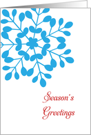 Christmas Card with Snowflake Design - Season’s Greetings card