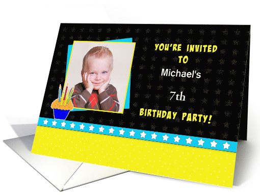 Kids Birthday Party Photo Invitations-Custom Text-Cupcake... (1158542)