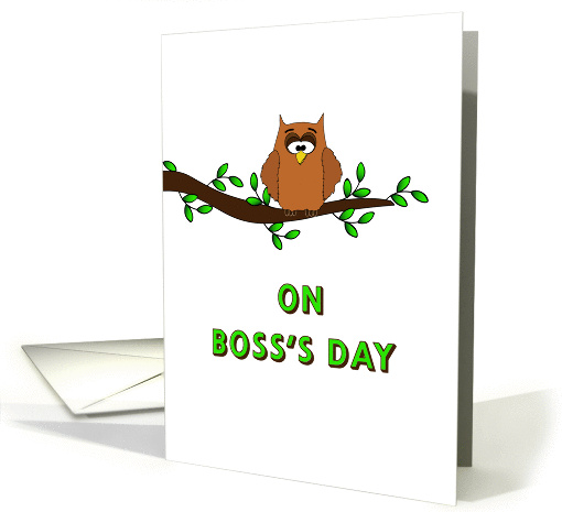 For Boss Boss's Day Card with Owl on Tree Branch card (1164110)