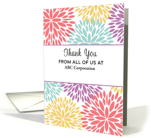 For Employee Thank You Card From Business - Flower Design card