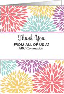 For Employee Thank You Card From Business - Flower Design card
