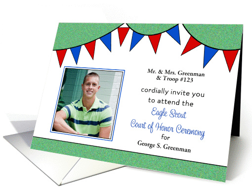 Custom Eagle Scout Court of Honor Invitation Photo Card-Banners card