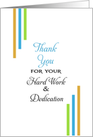 For Employee Thank You Card - Orange, Blue and Green Line Design card