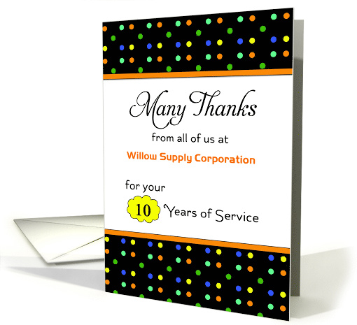 For Employee Anniversary Card-Customizable Text-Dot Background card
