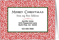 New Address Christmas Card-Peppermint Candy Design-Customizable card