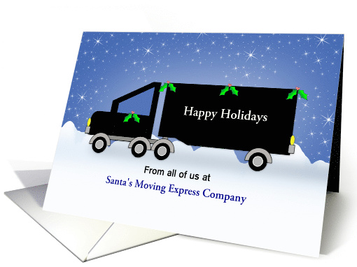 From Moving Truck Company Christmas Card-Black Truck-Snow... (1170252)