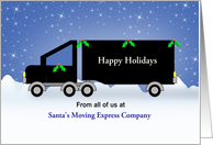 From Moving Truck Company Christmas Card-Black Truck-Snow Scene-Custom card