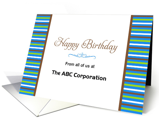 Business Birthday Card From Company-Blue, Brown Green... (1172724)