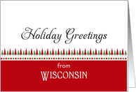 From Wisconsin Christmas Card-Christmas Trees & Star Border card