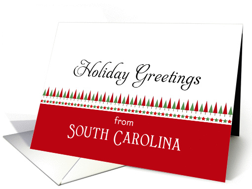 From South Carolina Christmas Card-Christmas Trees & Star Border card
