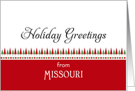 From Missouri Christmas Card-Christmas Trees & Star Border card