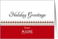 From Maine Christmas Card-Christmas Trees & Star Border card