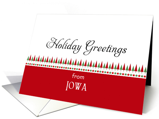 From Iowa Christmas Card-Christmas Trees & Star Border card (1173220)