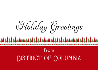 From District of Columbia Christmas Card-Christmas Trees & Star Border