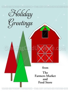 From Agricultural Business Christmas Card-Barn-Trees-Customizable Text