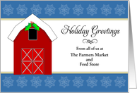 From Agricultural Business Christmas Card-Barn-Snowflakes-Custom Text card