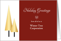 From Business Christmas Card-Gold Colored Trees-Customizable Text card