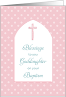 For Goddaughter Baptism / Christening Card-Pink Cross card