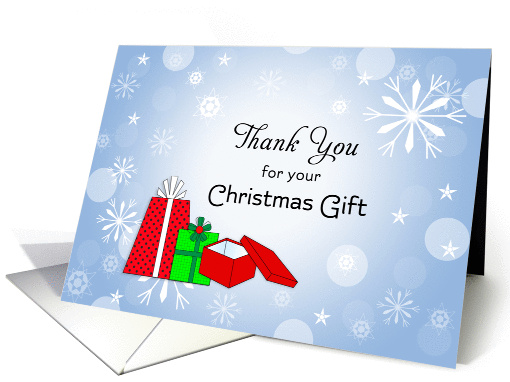 Thank You for The Christmas Gift-Christmas Presents & Snowflakes card