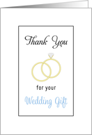 Thank You for Your Wedding Gift - Wedding Bands - Diamond Ring card