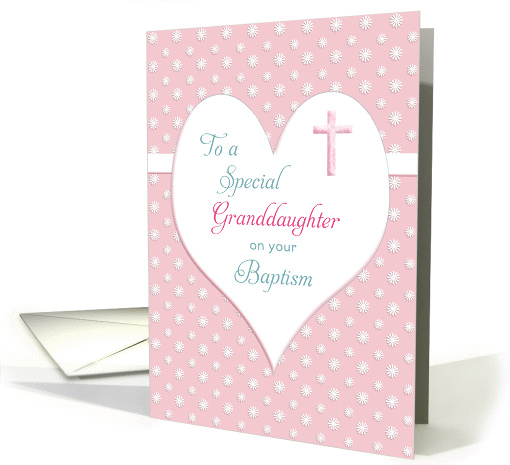 For Granddaughter Baptism / Christening Card-Pink... (1175596)