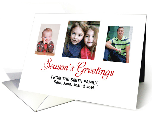 Season's Greetings Christmas Card-Photo Card-Customizable Text card