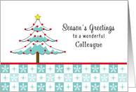 For Colleague / Co-Worker Christmas Card-Christmas Tree-Snowflakes card