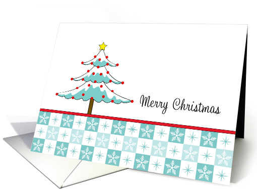 General Christmas Card-Christmas Tree-Snowflakes-Merry Chrsitmas card