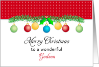 For Godson Christmas Card-Merry Christmas-Ornaments card