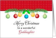 For Goddaughter Christmas Card-Merry Christmas-Ornaments card