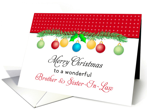 For Brother & Sister-In-Law Christmas Card-Merry... (1176644)