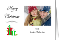 Christmas Photo Card-Custom-Red & Green Christmas Presents card