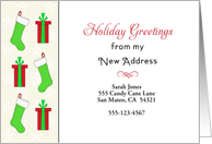 My New Address Christmas Card-Customizable-Stockings & Presents card
