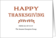 From Business Thanksgiving Card Customizable Text-Small Leaf Design card