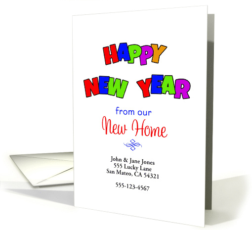 Our New Address New Year Card Customizable Text-Happy New Year card