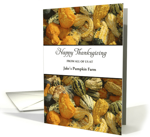 From Business Thanksgiving Card-Customizable Text-Gourds card
